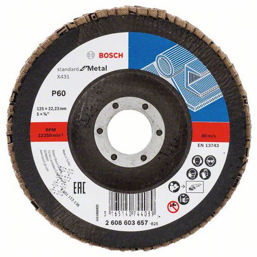 Bosch - Lamelový brusný kotouč X431, Standard for Metal 125 mm, 22,23 mm, 60, 10 BAL