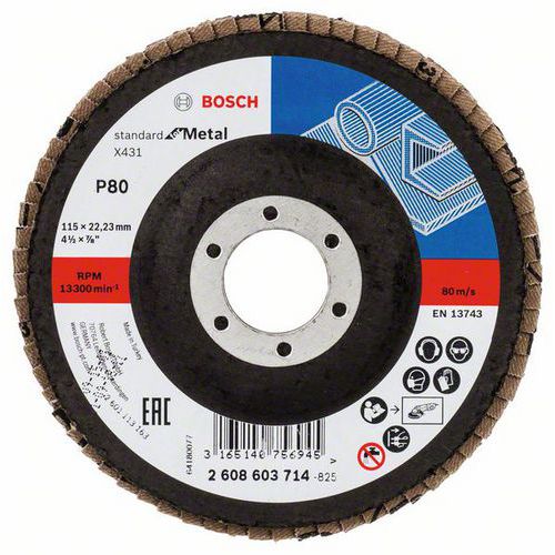 Bosch - Lamelový brusný kotouč X431, Standard for Metal 115 mm, 22,23 mm, 80, 10 BAL