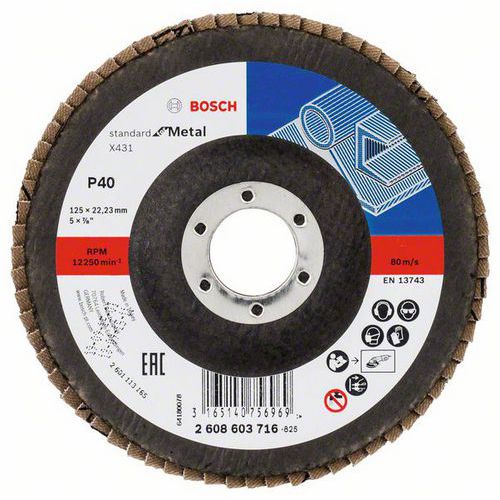Bosch - Lamelový brusný kotouč X431, Standard for Metal 125 mm, 22,23 mm, 40, 10 BAL