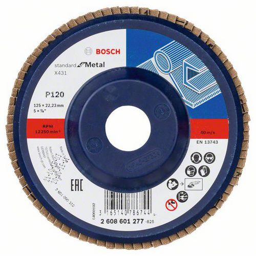 Bosch - Lamelový brusný kotouč X431, Standard for Metal 125 mm, 22,23 mm, 120, 10 BAL