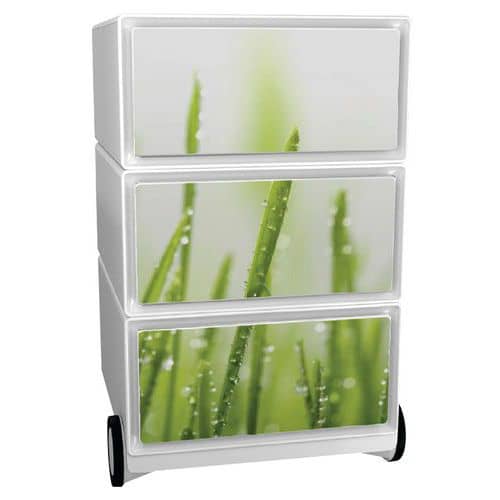 Mobilní kontejner Manutan Expert Easy Office, 3 zásuvky, 64,2 x 39 x 43,6 cm, příroda