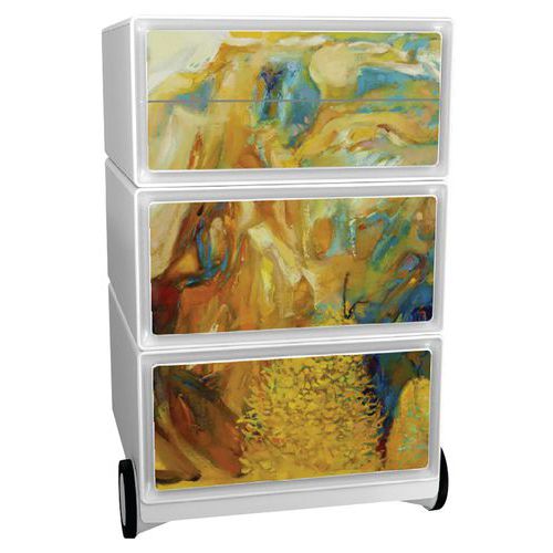 Mobilní kontejner Manutan Expert Easy Office, 4 zásuvky, 64,2 x 39 x 43,6 cm, camaieu