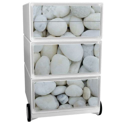Mobilní kontejner Manutan Expert Easy Office, 4 zásuvky, 64,2 x 39 x 43,6 cm, oblázky