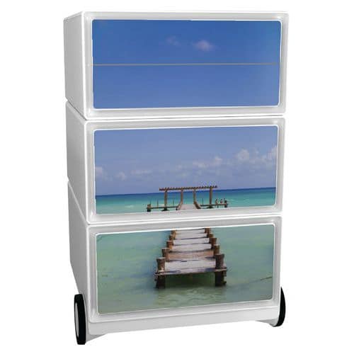 Mobilní kontejner Manutan Expert Easy Office, 4 zásuvky, 64,2 x 39 x 43,6 cm, ponton