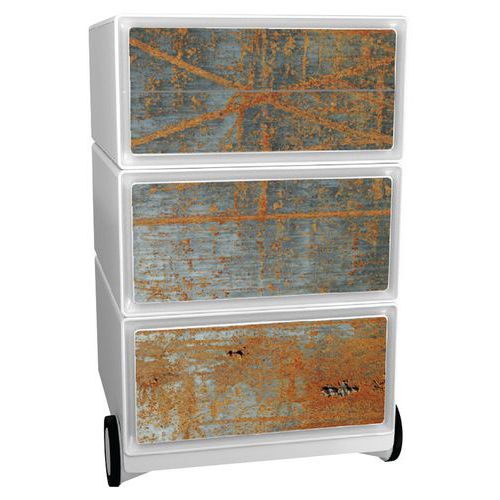 Mobilní kontejner Manutan Expert Easy Office, 4 zásuvky, 64,2 x 39 x 43,6 cm, rez