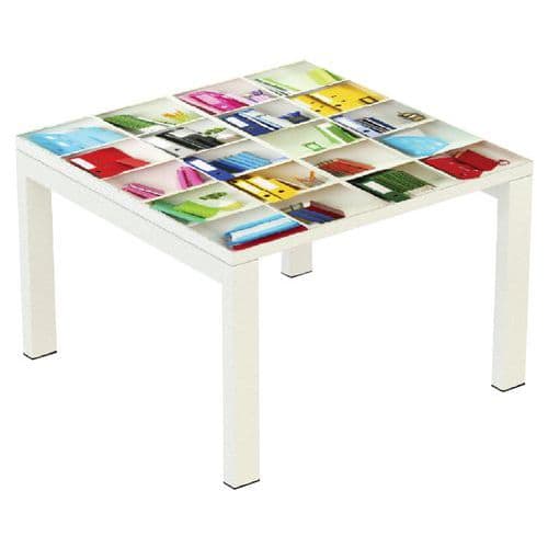 Konferenční stolek Manutan Expert Easy Office, 60 x 60 cm, knihovna