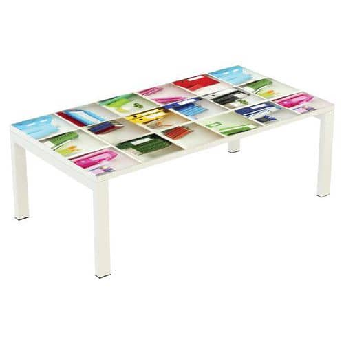 Konferenční stolek Manutan Expert Easy Office, 114 x 60 cm, knihovna