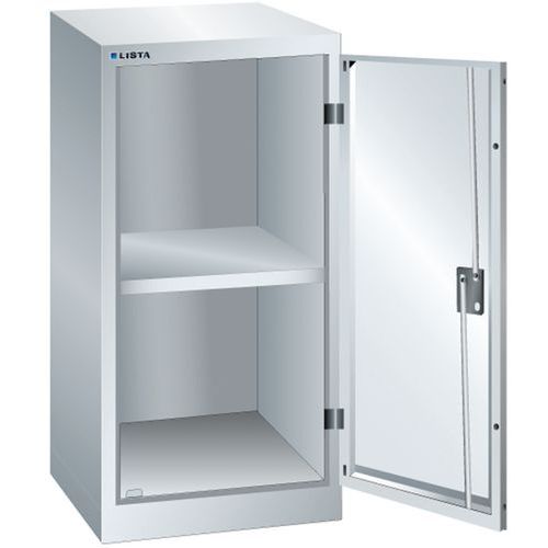 Dílenská skříň LISTA, 500x400x1000mm, 1 police, šedá