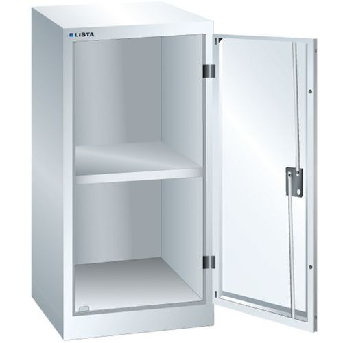 Dílenská skříň LISTA s policemi, 500x500x1000mm, 2 police, bílá
