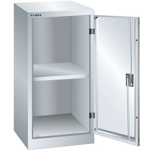 Dílenská skříň LISTA s policí, 500x580x1000mm, nosnost 60kg, šedá