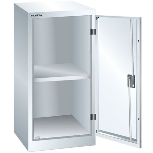 Dílenská skříň LISTA s policí, 500x580x1000mm, nosnost 60kg, bílá
