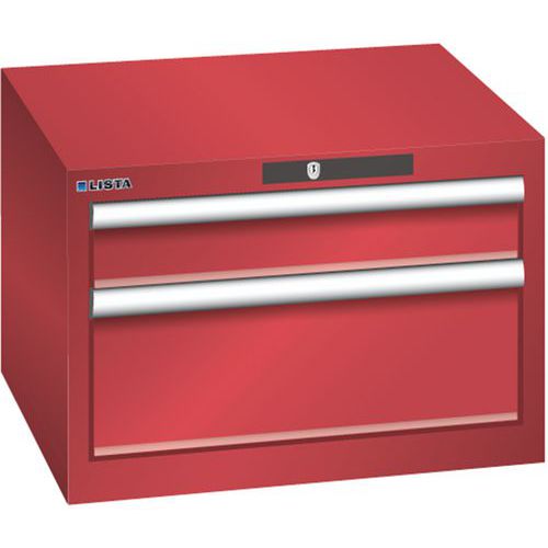 Dílenská zásuvková skříň Lista, 2 zásuvky, 564x572x383mm, červená