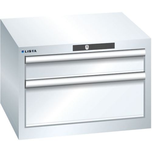 Dílenská zásuvková skříň Lista, 2 zásuvky, 564x572x383mm, bílá