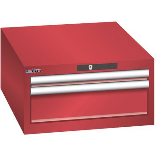 Dílenská zásuvková skříň LISTA, 2 zásuvky = 1x 50 +1x 150mm 564x725x283mm, červená