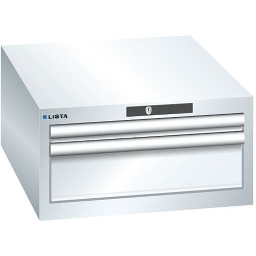 Dílenská zásuvková skříň LISTA, 2 zásuvky = 1x 50 +1x 150mm 564x725x283mm, bílá