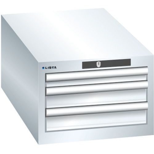 Dílenská zásuvková skříň Lista, 3 zásuvky, 411x725x283 mm, bílá