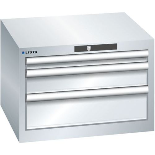 Dílenská zásuvková skříň Lista, 3  zásuvky, 564x572x383mm, šedá