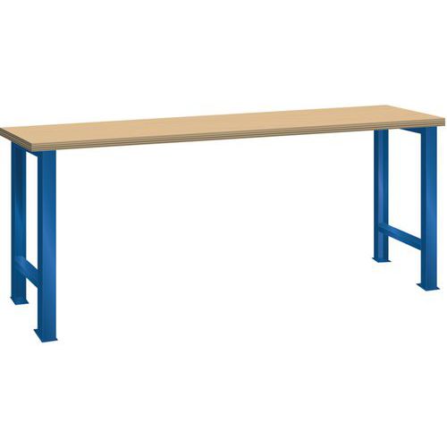 Dílenský pracovní stůl LISTA, 1500x700x840mm, fluorescentně modrá