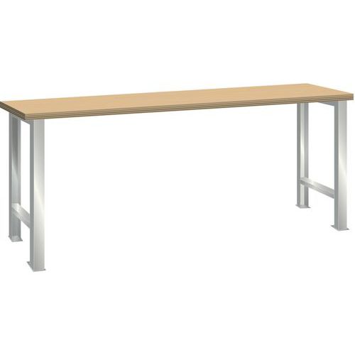 Dílenský pracovní stůl LISTA, 1500x700x890mm, světle šedá
