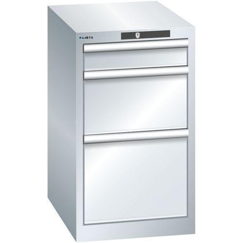 Dílenská zásuvková skříň Lista, 3 zásuvky, 411x572x700, šedá