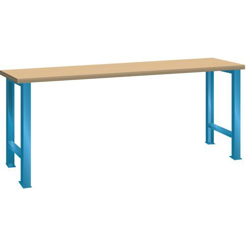 Dílenský pracovní stůl LISTA, 1500x750x840mm, nosnost 600 kg, světle modrá