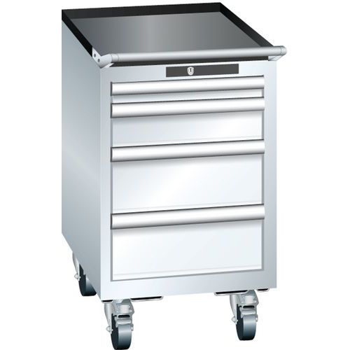 Mobilní dílenská zásuvková skříň Lista, 4 zásuvky, bílá