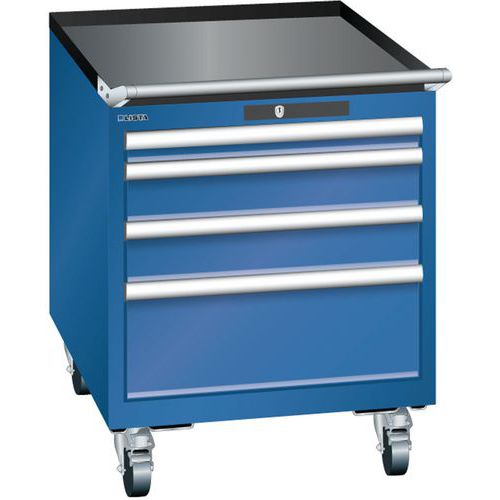 Mobilní dílenská  zásuvková skříň LISTA, 564x725x723mm, 4 zásuvky, tmavě modrá