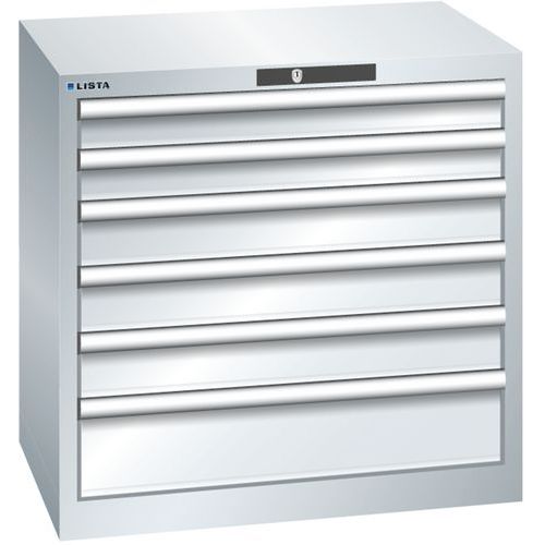 Dílenská zásuvková skříň LISTA, 717x572x700mm,6 zásuvek, šedá