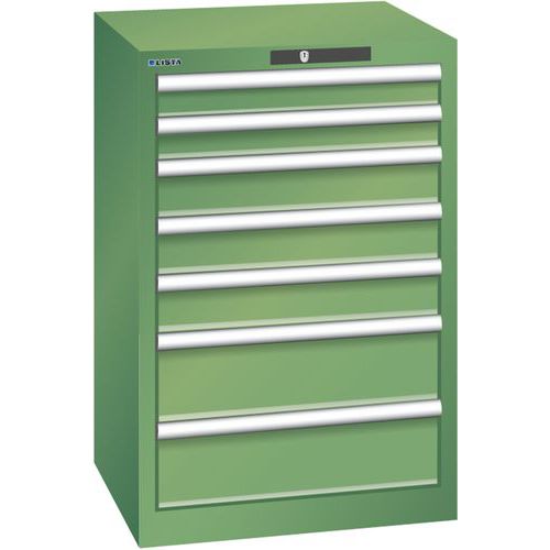 Dílenská zásuvková skříň Lista, 7 zásuvek, 564x572x850mm, zelená