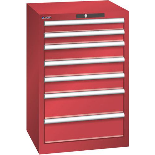 Dílenská zásuvková skříň Lista, 7 zásuvek, 564x572x850mm, červená