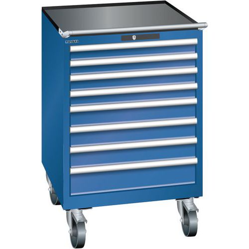 Mobilní dílenská zásuvková skříň LISTA, 717x725x1112mm, 7 zásuvek, tmavě modrá