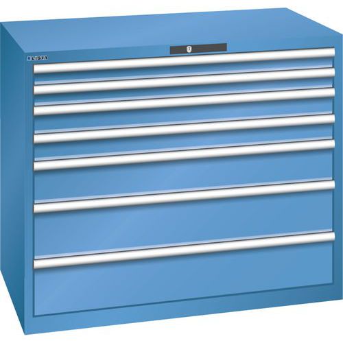 Dílenská zásuvková skříň Lista, 1193x725x1000 mm, 7 zásuvek, modrá