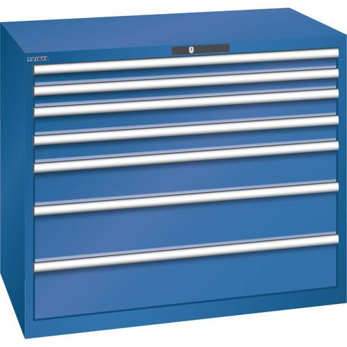 Dílenská zásuvková skříň Lista, 1193x725x1000 mm, 7 zásuvek, tmavě modrá