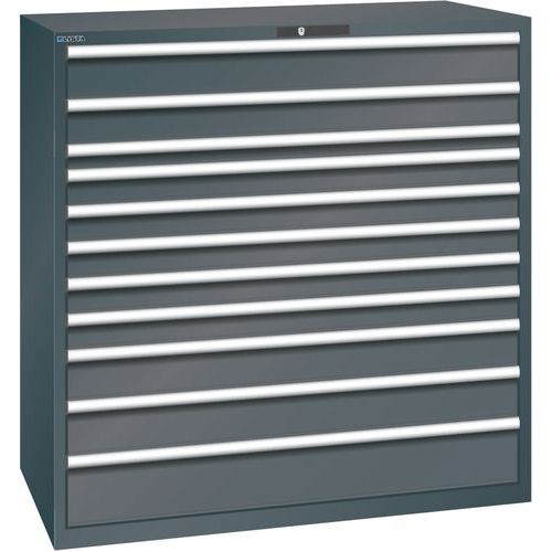 Dílenská zásuvková skříň Lista, 1431x725x1450mm, 11 zásuvek černá