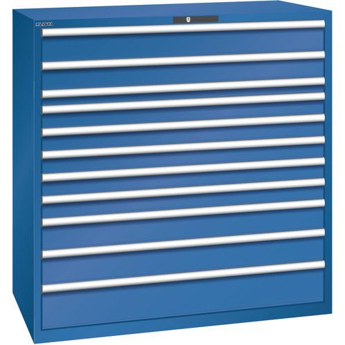 Dílenská zásuvková skříň Lista, 1431x725x1450mm, 11 zásuvek tmavě modrá