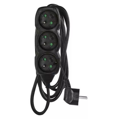 Prodlužovací kabel Emos, černý, PVC, 3 zásuvky, 3 m