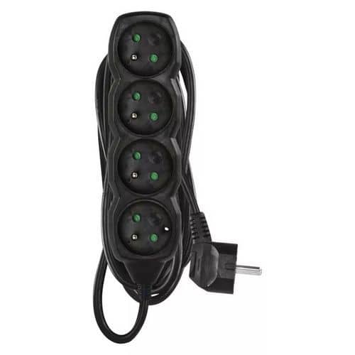 Prodlužovací kabel Emos, černý, PVC, 4 zásuvky, 3 m