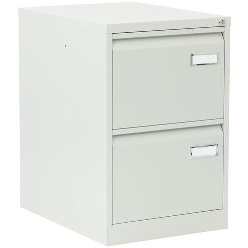 Jednořadá kovová kartotéka A4 Manutan Expert Pally, 2 zásuvky, šedá