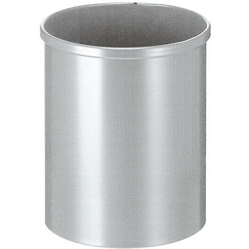 Kulatý koš na papír 15 l stříbrný