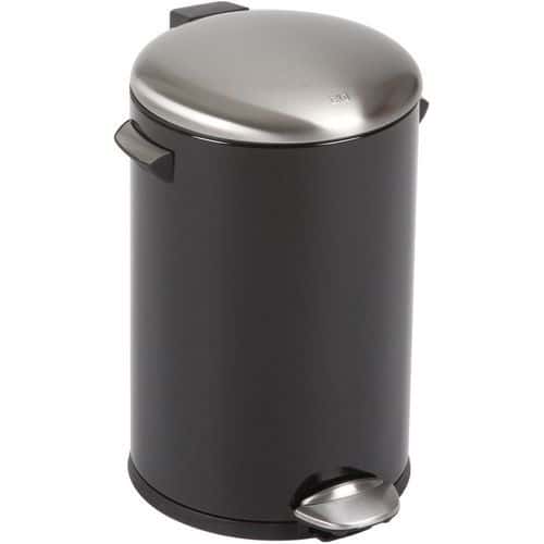 Odpadkový koš s nožním pedálem Belle Deluxe 12 l černý/matný nerez