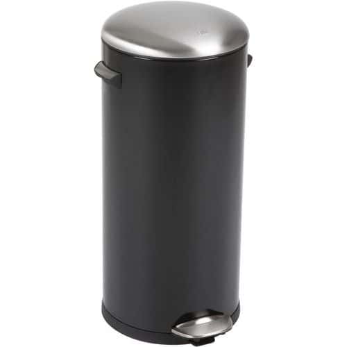 Odpadkový koš s nožním pedálem Belle Deluxe 30 l černý/matný nerez