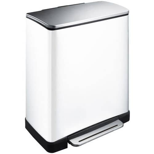 Odpadkový koš s nožním pedálem na tříděný odpad E–cube 28 + 18 l EKO bílý