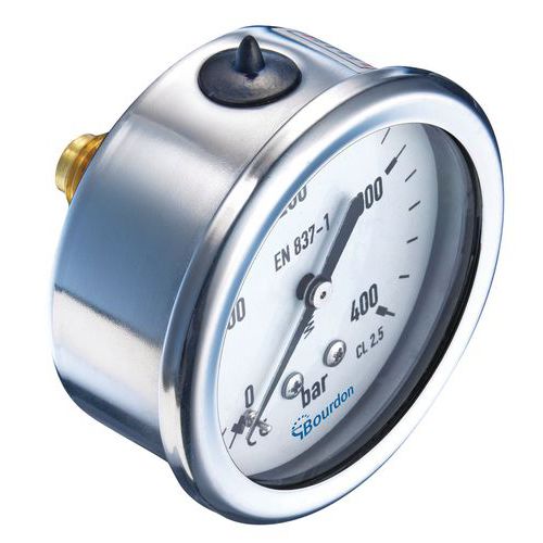 BOURDON tlakoměr glycerinový, průměr 63 mm, 10 bar