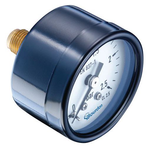 Manometr MAT – Bourdon, axiální, průměr 40 mm, tlak max. 10 barů