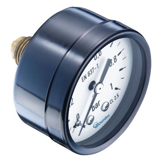 Manometr MAT – Bourdon, axiální, průměr 50 mm, tlak max. 6 barů