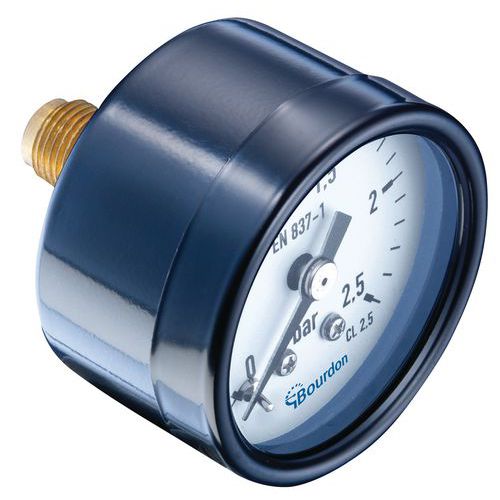 Manometr MAT – Bourdon, axiální, průměr 50 mm, tlak max. 4 bary