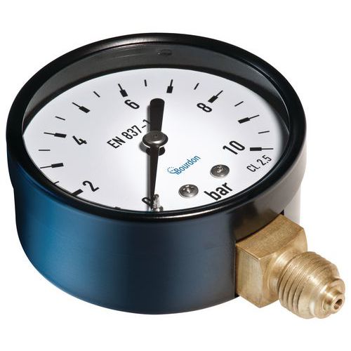 Manometr MAT – Bourdon, radiální, průměr 63 mm, tlak max. 4 bary