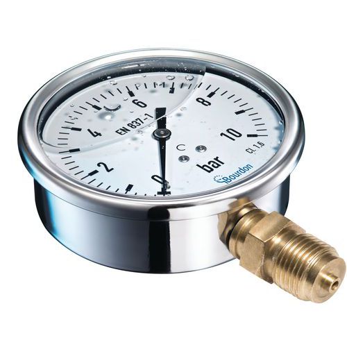 BOURDON tlakoměr glycerinový, průměr 100 mm, 10 bar