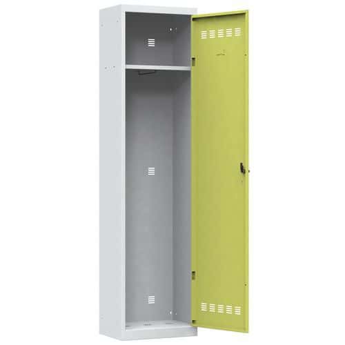 Svařovaná šatní skříň Vinco, 1 oddíl, 500 mm, cylindrický zámek, šedá/zelená