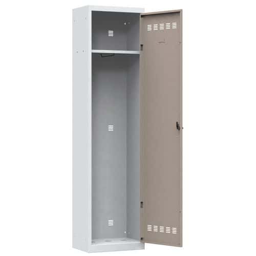 Svařovaná šatní skříň Vinco, 1 oddíl, 500 mm, cylindrický zámek, šedá/hnědá
